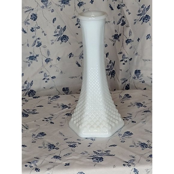E.O. Brody Co. Accents Vintage Milk Glass Hobnail Bud Vase Made Bye